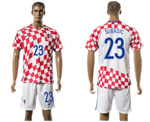 Croatia #23 Subasic Home Soccer Country Jersey